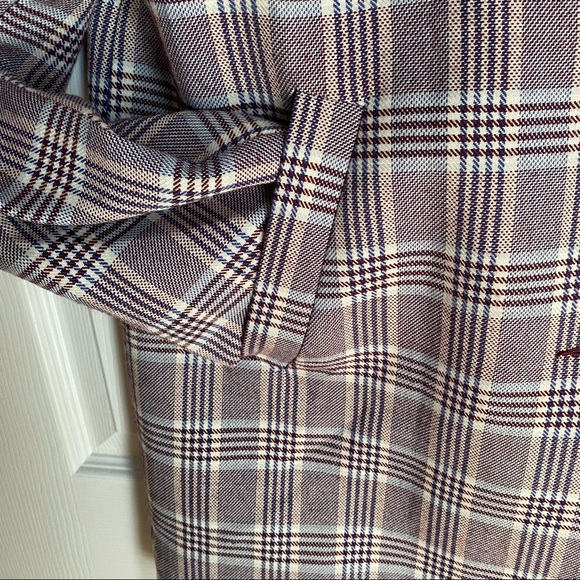 ASOS PURPLE CHECK 3/4 LENGTH JACKET/BLAZER - Picture 9 of 10